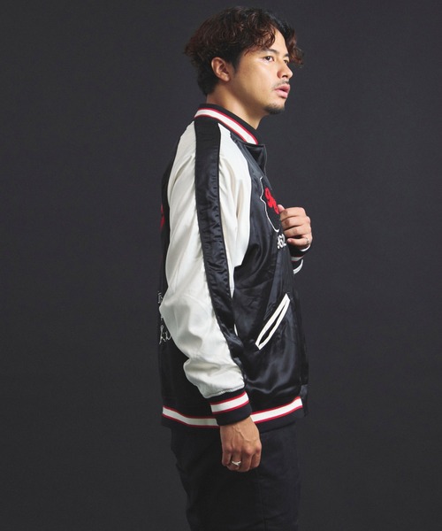 JACKROSE（ジャックローズ）の「B-TRS-Lips&Tongue-シグネチャーリバーシブルスカジャン（スカジャン・メンズ・ブラック・M/L/XL）」の21枚目の写真