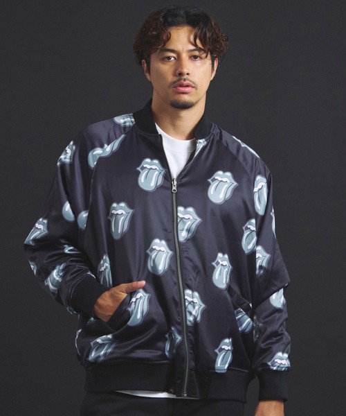 B-TRS-Lips&Tongue-シグネチャーリバーシブルスカジャン（スカジャン