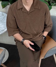 UP START（アップスタート）の「【NOWLE】ルーズフィット オープンカラー ポロシャツ（ポロシャツ）」