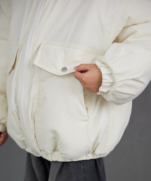 PAIRMANON STREET（ペアマノンストリート）の「【エアサーマル】中わた スタンドカラー ジャケット【PAIRMANON STREET】（ダウンジャケット/コート・キッズ・ブラック/オフホワイト/チャコールグレー・100/110/120/130/140/150/160/90）」の4枚目の写真