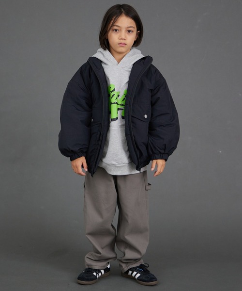 PAIRMANON STREET（ペアマノンストリート）の「【エアサーマル】中わた スタンドカラー ジャケット【PAIRMANON STREET】（ダウンジャケット/コート・キッズ・ブラック/オフホワイト/チャコールグレー・100/110/120/130/140/150/160/90）」の16枚目の写真