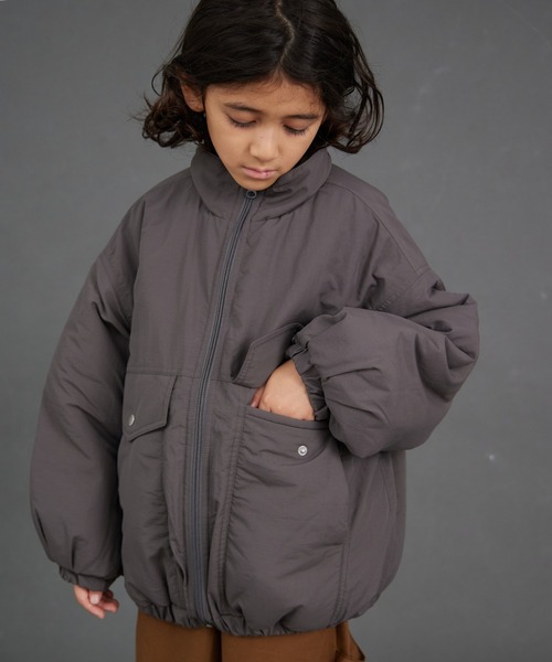 PAIRMANON STREET（ペアマノンストリート）の「【エアサーマル】中わた スタンドカラー ジャケット【PAIRMANON STREET】（ダウンジャケット/コート・キッズ・ブラック/オフホワイト/チャコールグレー・100/110/120/130/140/150/160/90）」の22枚目の写真