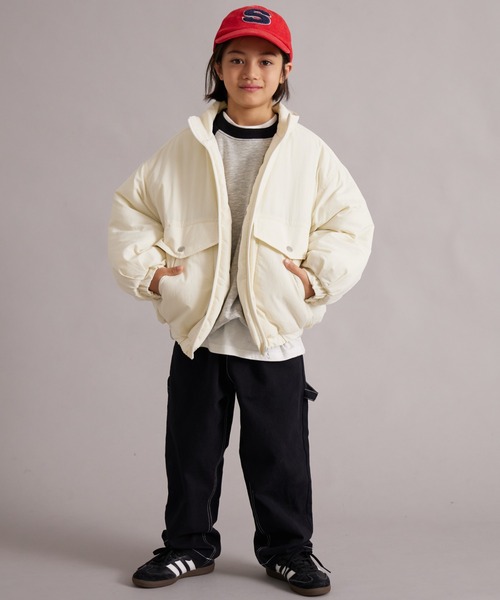 PAIRMANON STREET（ペアマノンストリート）の「【エアサーマル】中わた スタンドカラー ジャケット【PAIRMANON STREET】（ダウンジャケット/コート・キッズ・ブラック/オフホワイト/チャコールグレー・100/110/120/130/140/150/160/90）」の10枚目の写真