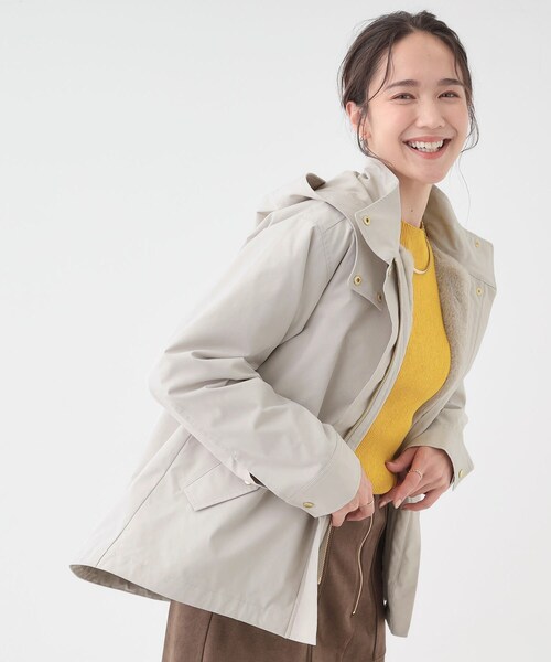 DRESKIP(ドレスキップ)の「【撥水/マルチWAY】フェイクファーライナー付き 欲張りマンパ(ブルゾン・レディース・ブラウン系/ブラック/ライトベージュ/ベージュ・01/04/03/02)」の4枚目の写真