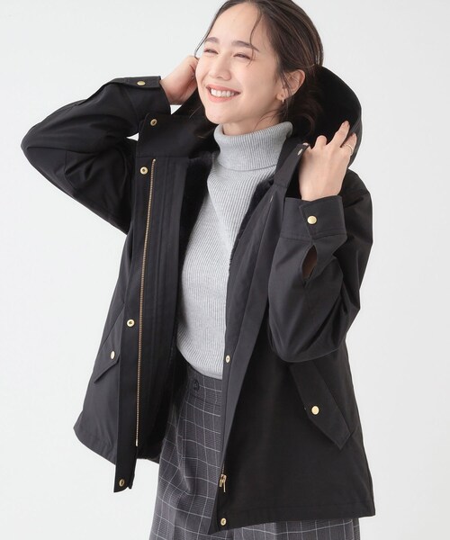 DRESKIP(ドレスキップ)の「【撥水/マルチWAY】フェイクファーライナー付き 欲張りマンパ(ブルゾン・レディース・ブラウン系/ブラック/ライトベージュ/ベージュ・01/04/03/02)」の2枚目の写真