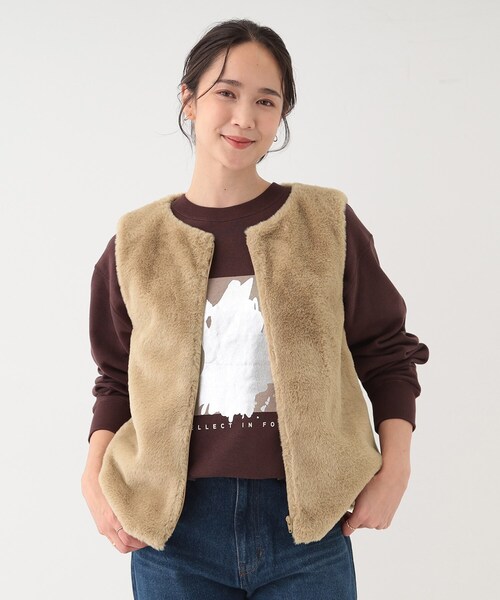 DRESKIP(ドレスキップ)の「【撥水/マルチWAY】フェイクファーライナー付き 欲張りマンパ(ブルゾン・レディース・ブラウン系/ブラック/ライトベージュ/ベージュ・01/04/03/02)」の17枚目の写真