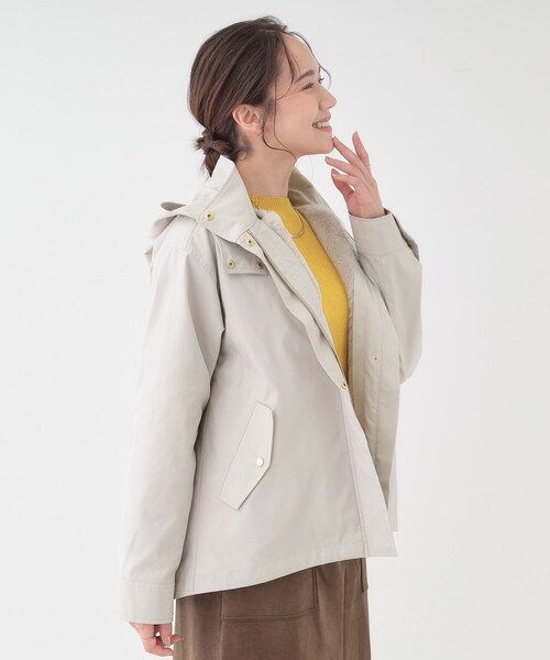 DRESKIP(ドレスキップ)の「【撥水/マルチWAY】フェイクファーライナー付き 欲張りマンパ(ブルゾン・レディース・ブラウン系/ブラック/ライトベージュ/ベージュ・01/04/03/02)」の8枚目の写真