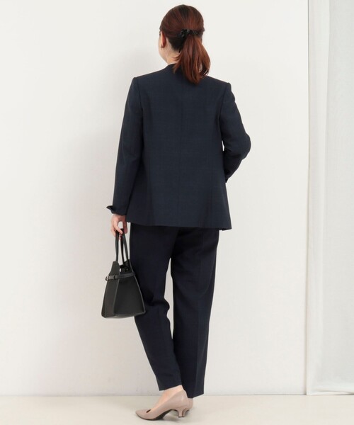 MICO COULIER（ミコクリエ）の「《セットアップ対応》ウールライクウインドペンノーカラージャケット（ノーカラージャケット・レディース・ブルー系その他/グレー系その他・38/36）」の8枚目の写真