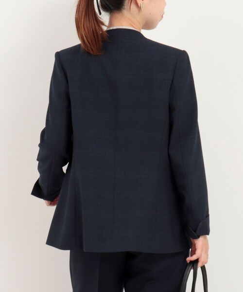 MICO COULIER（ミコクリエ）の「《セットアップ対応》ウールライクウインドペンノーカラージャケット（ノーカラージャケット・レディース・ブルー系その他/グレー系その他・38/36）」の9枚目の写真