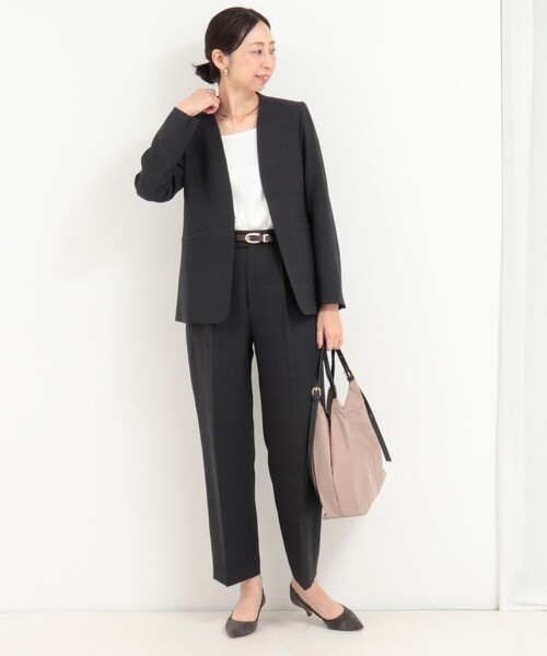 MICO COULIER（ミコクリエ）の「《セットアップ対応》ウールライクウインドペンノーカラージャケット（ノーカラージャケット・レディース・ブルー系その他/グレー系その他・38/36）」の11枚目の写真