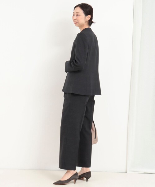 MICO COULIER（ミコクリエ）の「《セットアップ対応》ウールライクウインドペンノーカラージャケット（ノーカラージャケット・レディース・ブルー系その他/グレー系その他・38/36）」の13枚目の写真