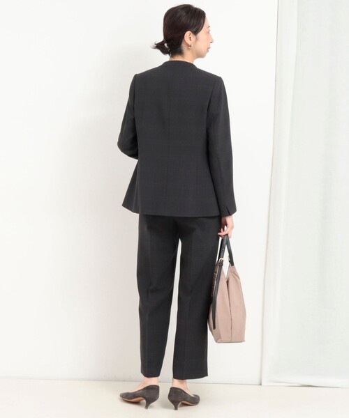 MICO COULIER（ミコクリエ）の「《セットアップ対応》ウールライクウインドペンノーカラージャケット（ノーカラージャケット・レディース・ブルー系その他/グレー系その他・38/36）」の14枚目の写真