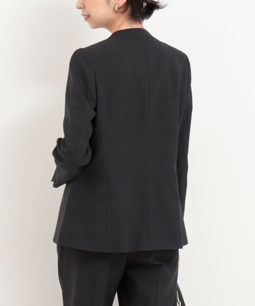 MICO COULIER（ミコクリエ）の「《セットアップ対応》ウールライクウインドペンノーカラージャケット（ノーカラージャケット・レディース・ブルー系その他/グレー系その他・38/36）」の15枚目の写真