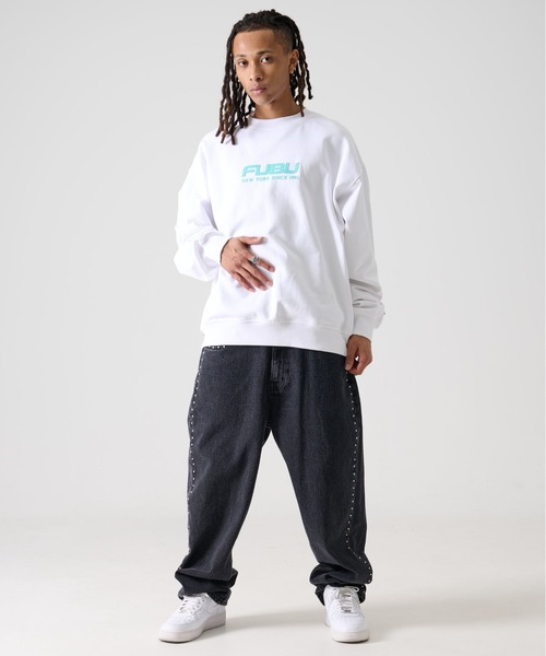 FUBU( フブ)の「FUBU フブ OG ロゴ プリント コットン クルーネック 裏毛 スウェット トレーナー(スウェット・メンズ・ブラック/ホワイト/ターコイズブルー・XXL/XL/L/M)」の22枚目の写真