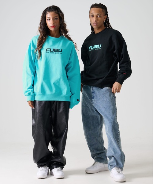 FUBU( フブ)の「FUBU フブ OG ロゴ プリント コットン クルーネック 裏毛 スウェット トレーナー(スウェット・メンズ・ブラック/ホワイト/ターコイズブルー・XXL/XL/L/M)」の16枚目の写真