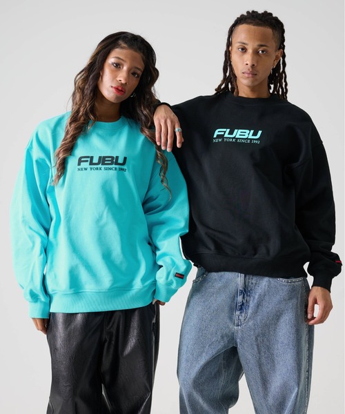 FUBU( フブ)の「FUBU フブ OG ロゴ プリント コットン クルーネック 裏毛 スウェット トレーナー(スウェット・メンズ・ブラック/ホワイト/ターコイズブルー・XXL/XL/L/M)」の4枚目の写真