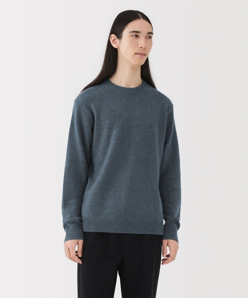 紳士 洗えるウールミドルゲージクルーネックセーター（ニット/セーター