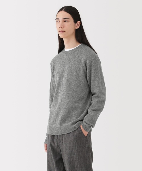 【期間限定価格】新品 STILL BY HAND ヤク混ミドルゲージ セーター 紳士 洗えるウールミドルゲージクルーネックセーター（ニット/セーター