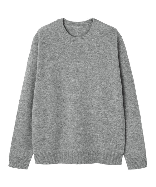 紳士 洗えるウールミドルゲージクルーネックセーター（ニット/セーター