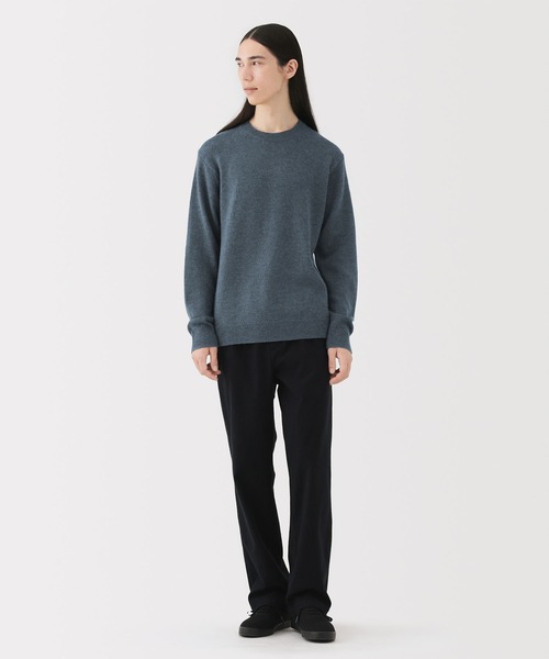 紳士 洗えるウールミドルゲージクルーネックセーター（ニット/セーター