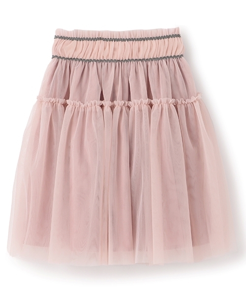 Lycee mine（リセマイン）の「ギャザーたっぷりチュールスカート（スカート・キッズ・ピンク/アイボリー/ブラック/ブルーグレー・150cm/140cm/120cm/130cm/110cm/100cm）」の13枚目の写真