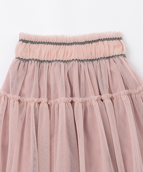 Lycee mine（リセマイン）の「ギャザーたっぷりチュールスカート（スカート・キッズ・ピンク/アイボリー/ブラック/ブルーグレー・150cm/140cm/120cm/130cm/110cm/100cm）」の14枚目の写真