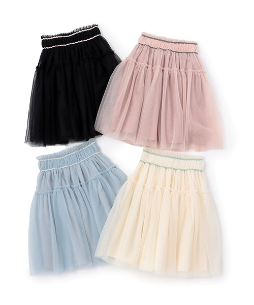 Lycee mine（リセマイン）の「ギャザーたっぷりチュールスカート（スカート・キッズ・ピンク/アイボリー/ブラック/ブルーグレー・150cm/140cm/120cm/130cm/110cm/100cm）」の18枚目の写真