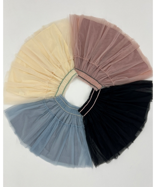 Lycee mine（リセマイン）の「ギャザーたっぷりチュールスカート（スカート・キッズ・ピンク/アイボリー/ブラック/ブルーグレー・150cm/140cm/120cm/130cm/110cm/100cm）」の21枚目の写真
