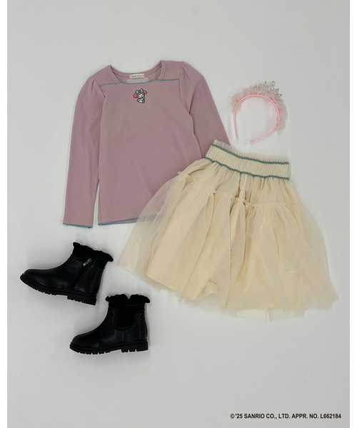 Lycee mine(リセマイン)の「ギャザーたっぷりチュールスカート【子供服】【キッズ】【女の子】(スカート・キッズ・ピンク/アイボリー/ブラック/ブルーグレー・150cm/140cm/120cm/130cm/110cm/100cm)」の12枚目の写真