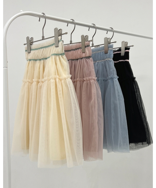 Lycee mine(リセマイン)の「ギャザーたっぷりチュールスカート【子供服】【キッズ】【女の子】(スカート・キッズ・ピンク/アイボリー/ブラック/ブルーグレー・150cm/140cm/120cm/130cm/110cm/100cm)」の13枚目の写真