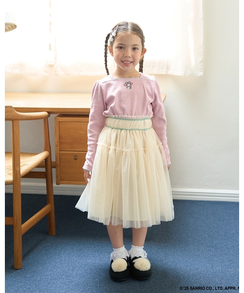 Lycee mine(リセマイン)の「ギャザーたっぷりチュールスカート【子供服】【キッズ】【女の子】(スカート・キッズ・ピンク/アイボリー/ブラック/ブルーグレー・150cm/140cm/120cm/130cm/110cm/100cm)」の14枚目の写真