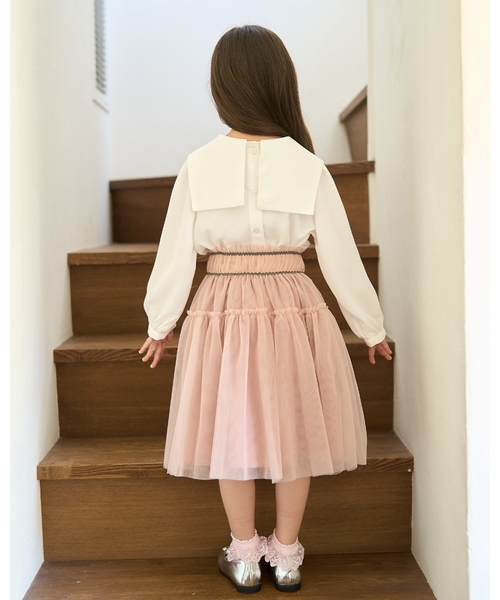 Lycee mine(リセマイン)の「ギャザーたっぷりチュールスカート【子供服】【キッズ】【女の子】(スカート・キッズ・ピンク/アイボリー/ブラック/ブルーグレー・150cm/140cm/120cm/130cm/110cm/100cm)」の19枚目の写真