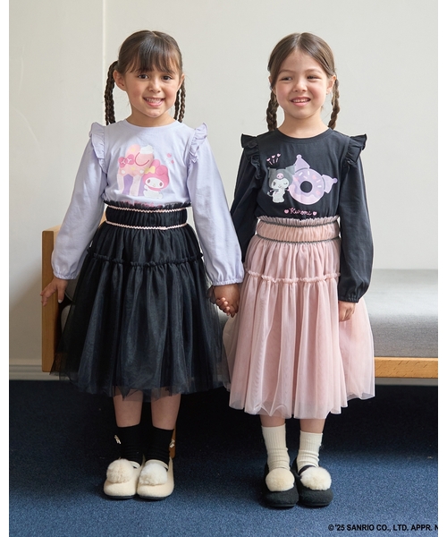 Lycee mine（リセマイン）の「ギャザーたっぷりチュールスカート（スカート・キッズ・ピンク/アイボリー/ブラック/ブルーグレー・150cm/140cm/120cm/130cm/110cm/100cm）」の8枚目の写真