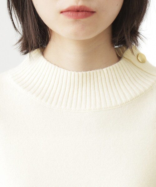 THE SHOP TK （ザ ショップ ティーケー ）の「【インしないで着られる】金ボタン ハイネックニット/毛玉になりにくい/静電気防止/洗濯機OK（ニット/セーター・レディース・ベージュ/ワインレッド/アイボリー系2/ブラック/グリーン系その他6・13/12）」の19枚目の写真