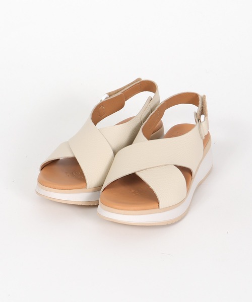 Jines（ジネス）の「クロスデザインサンダル【オーマイ サンダルズ/Oh my Sandals】（サンダル・レディース・アイボリー/ブラック・37/36）」の11枚目の写真