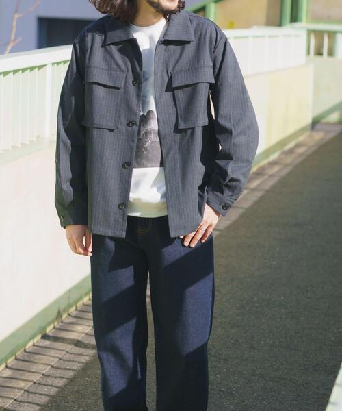 ITEMS URBANRESEARCH（アイテムズ アーバンリサーチ）の「Pinstripe Flyfront Jacket（その他アウター・メンズ・チャコールグレー/ブラック/ネイビー・MEDIUM/LARGE）」の10枚目の写真