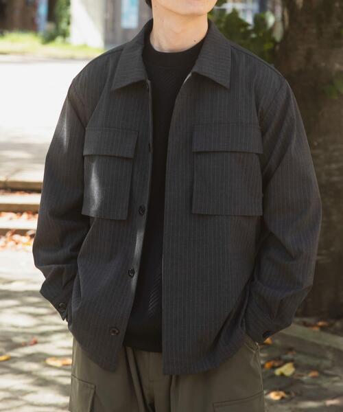 ITEMS URBANRESEARCH（アイテムズ アーバンリサーチ）の「Pinstripe Flyfront Jacket（その他アウター・メンズ・チャコールグレー/ブラック/ネイビー・MEDIUM/LARGE）」の11枚目の写真