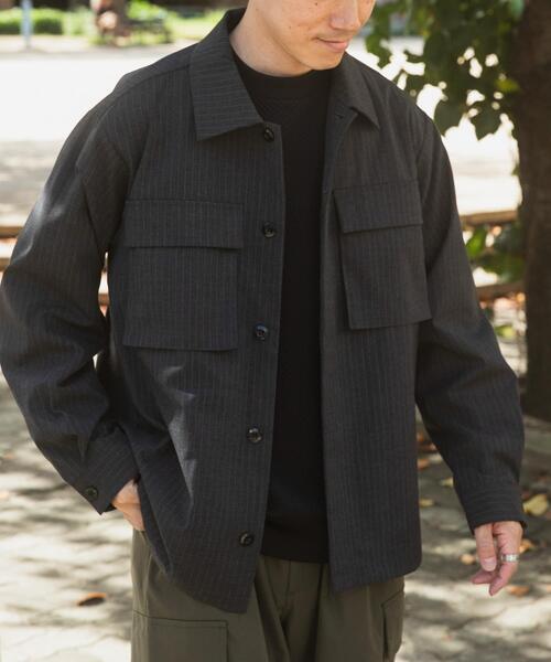 ITEMS URBANRESEARCH（アイテムズ アーバンリサーチ）の「Pinstripe Flyfront Jacket（その他アウター・メンズ・チャコールグレー/ブラック/ネイビー・MEDIUM/LARGE）」の13枚目の写真