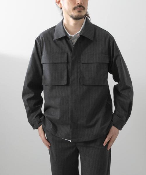 ITEMS URBANRESEARCH（アイテムズ アーバンリサーチ）の「Pinstripe Flyfront Jacket（その他アウター・メンズ・チャコールグレー/ブラック/ネイビー・MEDIUM/LARGE）」の18枚目の写真