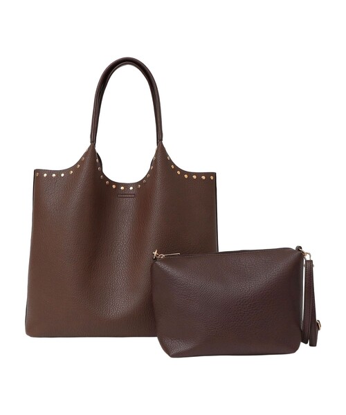 さち WEB限定】SHIPS any: ポーチ付き スタッズ A4 トート バッグ（トート