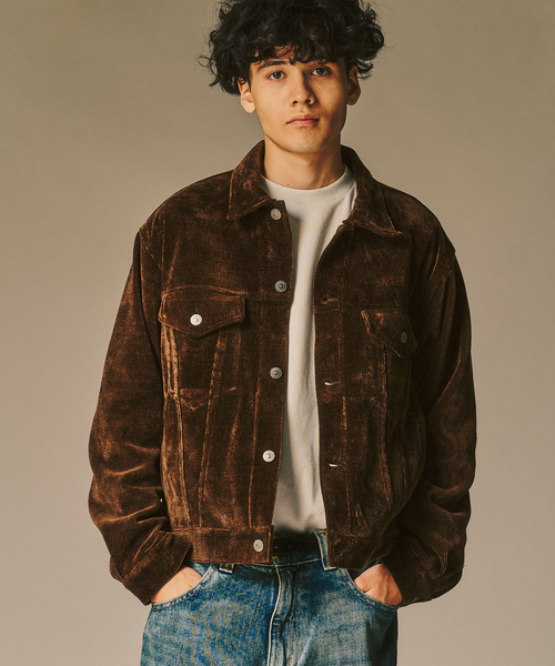 417 EDIFICE(フォーワンセブンエディフィス)の「メランジ コーデュロイ Gジャン(その他アウター・メンズ・ブラウン/ホワイト/ブラック/ブルー・LARGE/MEDIUM)」の3枚目の写真