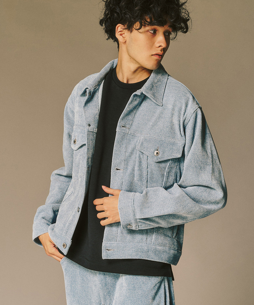 417 EDIFICE(フォーワンセブンエディフィス)の「メランジ コーデュロイ Gジャン(その他アウター・メンズ・ブラウン/ホワイト/ブラック/ブルー・LARGE/MEDIUM)」の4枚目の写真