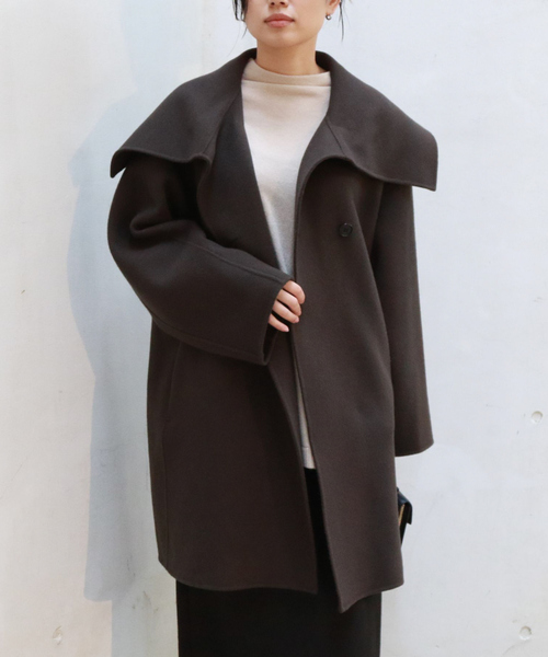 Rouge vif(ルージュヴィフ)の「ウール混オーバーカラーリバーコート(その他アウター・レディース・チャコールグレー/ネイビー・フリー)」の6枚目の写真