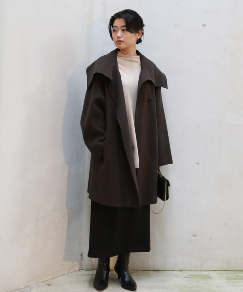 Rouge vif(ルージュヴィフ)の「ウール混オーバーカラーリバーコート(その他アウター・レディース・チャコールグレー/ネイビー・フリー)」の10枚目の写真