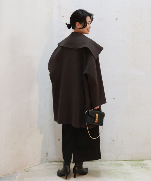 Rouge vif(ルージュヴィフ)の「ウール混オーバーカラーリバーコート(その他アウター・レディース・チャコールグレー/ネイビー・フリー)」の20枚目の写真