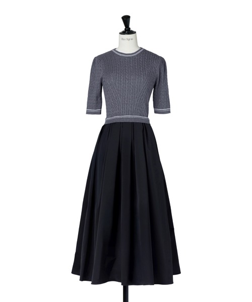 Cable Knit Docking Flared Dress（ワンピース）｜Her lip to（ハー