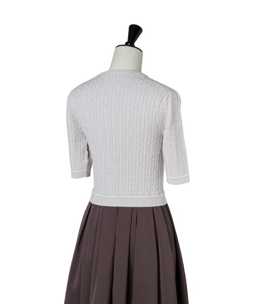 Her lip to(ハーリップトゥー)の「Cable Knit Docking Flared Dress(ワンピース・レディース・ブラウン系/ダークグリーン系/グレー・S/M)」の13枚目の写真