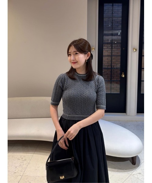 セール】Cable Knit Docking Flared Dress（ワンピース）｜Her lip to