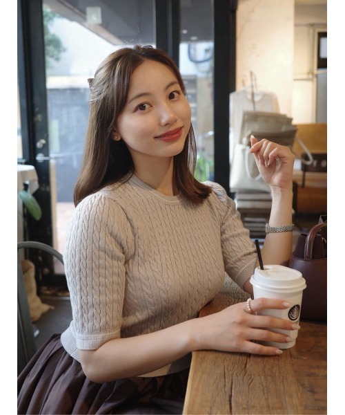 Cable Knit Docking Flared Dress（ワンピース）｜Her lip to（ハー