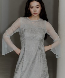 リーフエンブロイダリーバックデザインドレス / leaf embroidery back design dress